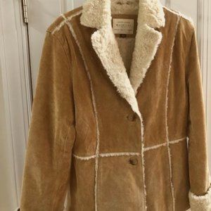 Women's Maurices EST. 1931 Suede/Leather Large Jacket/Coat Shearling Look NICE